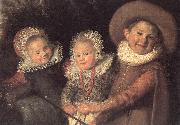HALS, Frans Three Children with a Goat Cart (detail) France oil painting artist
